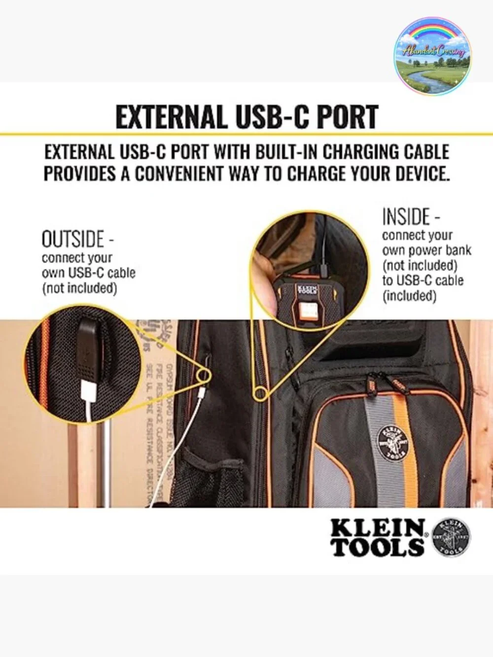 28-Pocket Laptop Backpack Tool Bag with USB Port